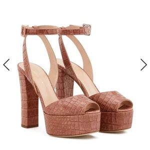 Giuseppe Zanotti Croc Embossed Platform Sandals - Size 39